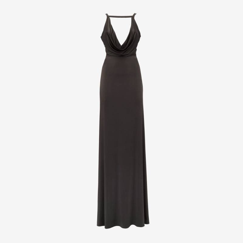 Alexander McQueen Women's Brown Cowl Neck Evening Dress - 10 (Viscose & Elastan)